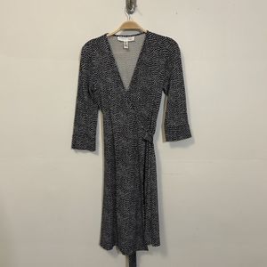 Diane Von Furstenberg Black and White Midi Dress